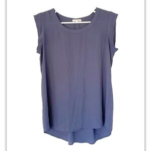 PLEIONE top size XS purple cap sleeves flowy shirt blouse